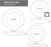 Diagrams and dimensions of white matte plates. Náhled obrázku produktu