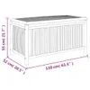 A line drawing of a garden chest with dimensions indicated. Náhled obrázku produktu