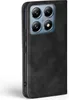 A black flip case for a smartphone is shown from the side. Produktbild-Vorschau
