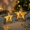 2 stuks LED-houten sterren, bruin, kerstdecoratie, 30 cm Productafbeelding-voorbeeld 2