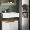 A modern bathroom vanity set with a sink and a tall cabinet. Náhled obrázku produktu