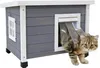 Kerbl - Katzenhaus Rustica aus Holz, Grau/Weiß, 57 x 45 x Produktbild-Vorschau 2