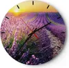 Wanduhr - Rund - Glasuhr - Feld Lavendel Sonne - 30x30cm - Produktbild-Vorschau 1