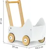 Drevený kočík pre bábiky ECOTOYS biely Náhľad obrázku produktu 7