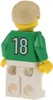 1x Lego Minifigur Soccer Fußball Spieler grün weiß Nr.18 Produktbild-Vorschau 2