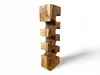 A wooden wine rack with carved slots for bottles, displayed on a white background. Náhled obrázku produktu