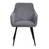 A gray corduroy chair with black legs is shown against a white background. Náhľad obrázku produktu