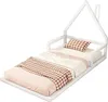 Kinderbett mit Lattenrost, 90x200 cm, Hausbett, Bodenbett, Produktbild-Vorschau 1