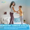 A mother and child are jumping on a bed in a bedroom. Náhľad obrázku produktu