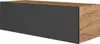 A single, modern wall-mounted cabinet with a wood grain finish on one side and a dark gray finish on the other, presented against a white background. Produktbild-Vorschau