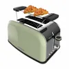 A retro-style green and silver toaster with two croissants on top. Náhľad obrázku produktu