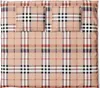 A flat lay of a duvet cover and two pillowcases with a plaid pattern. Produktbild-Vorschau