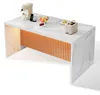 Kücheninsel 155x80x90, weiße Marmorfront, LED, 2 Steckdosen Produktbild-Vorschau 11