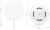 Two views of a white spherical LED solar light with dimensions indicated. Produktbild-Vorschau