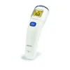 A white digital thermometer with a blue start button and a yellow display screen showing a temperature reading. Podgląd zdjęcia produktu
