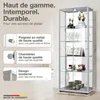 K-Möbel Vitrine en verre debout en alu / argent (176x67x33 Voir les images du produit 2
