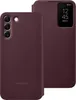 A burgundy Samsung Galaxy S22 Plus 5G Folio Clear View Cover is shown from two angles. Podgląd zdjęcia produktu