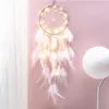 LED Traumfänger mit Federn – Boho Wanddekoration für Produktbild-Vorschau 1
