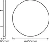 Technical drawing of a round LED panel with dimensions shown. Produktbild-Vorschau