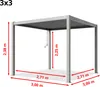 A diagram of a pergola with dimensions indicated. Náhled obrázku produktu