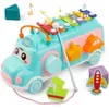 Bavytoy Puzzlespiel Bus mit Xylophon - blau Produktbild-Vorschau 3