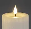 LED Kerze STREIFEN H. 10cm D. 7,5cm weiß mit Timer Formano Produktbild-Vorschau 2