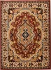 A top-down view of a rectangular rug with a traditional Persian-inspired pattern. Voir les images du produit