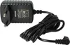 A black power adapter with a coiled black cable and a right-angle connector. Produktbild-Vorschau