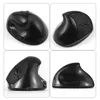 A collage of four images showing different angles of a black vertical ergonomic mouse. Produktbild-Vorschau