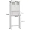 A white cabinet designed to fit over a washing machine or toilet, with dimensions indicated. Podgląd zdjęcia produktu