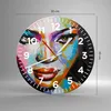 Wanduhr - Rund - Glasuhr - Mädchen Gesicht - 30x30cm - Produktbild-Vorschau 3