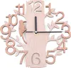 Rund Holzwanduhr Retro Wanduhr batteriebetriebene Antik Produktbild-Vorschau 1