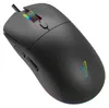 A black gaming mouse with RGB lighting is shown from a diagonal angle against a white background. Náhľad obrázku produktu