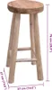 vidaXL Barhocker Teak Massivholz Produktbild-Vorschau 3