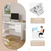 WOLTU Bürotisch, mit 3 Schubladen und Schloss, aus Holz, Produktbild-Vorschau 6