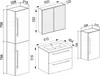 5 stuks Set | 1 wastafel met twee lades, 1 spiegelkast, 1 Productafbeelding-voorbeeld 3