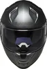 A front view of a black motorcycle helmet. Produktbild-Vorschau