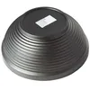 The underside of a dark gray, ribbed planter pot. Produktbild-Vorschau