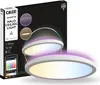 The image shows the packaging of a smart LED ceiling light, with the product itself partially visible in the foreground. Produktbild-Vorschau