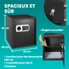 DEUBA® Coffre-fort électronique noir acier 2 clés 4 piles Voir les images du produit 3