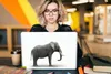 MuchoWow® Laptop Aufkleber Sticker Cover Elefant auf weißem Produktbild-Vorschau 5