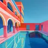 Tableau sur toile architecture colorée 90x90 cm, Tableau Voir les images du produit 1
