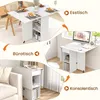 Klapptisch mit Rollen 1 Schublade 2 Ablagen 120x72x75 cm Produktbild-Vorschau 3