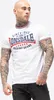 T-shirt homme coupe ajustée GAVRENE Blanc/Bleu marine/Rouge Voir les images du produit 1