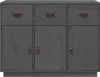 vidaXL Sideboard Grau 100x40x75 cm Massivholz Kiefer Produktbild-Vorschau 6