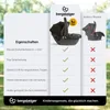 A comparison chart showing features of a Bergsteiger baby car seat against 'other brands'. Produktbild-Vorschau