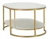Mauro Ferretti Couchtisch aus goldenem Metall und Marmor. Produktbild-Vorschau 3