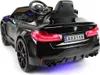 Rear view of a black toy electric BMW M5 car. Produktbild-Vorschau