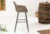 Edler Barhocker TURIN vintage taupe mit Ziersteppung Produktbild-Vorschau 5