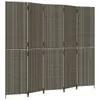 vidaXL Paravent 5-tlg. Grau Poly Rattan Podgląd zdjęcia produktu 1